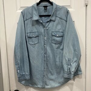 Torrid light denim chambray shirt 3x